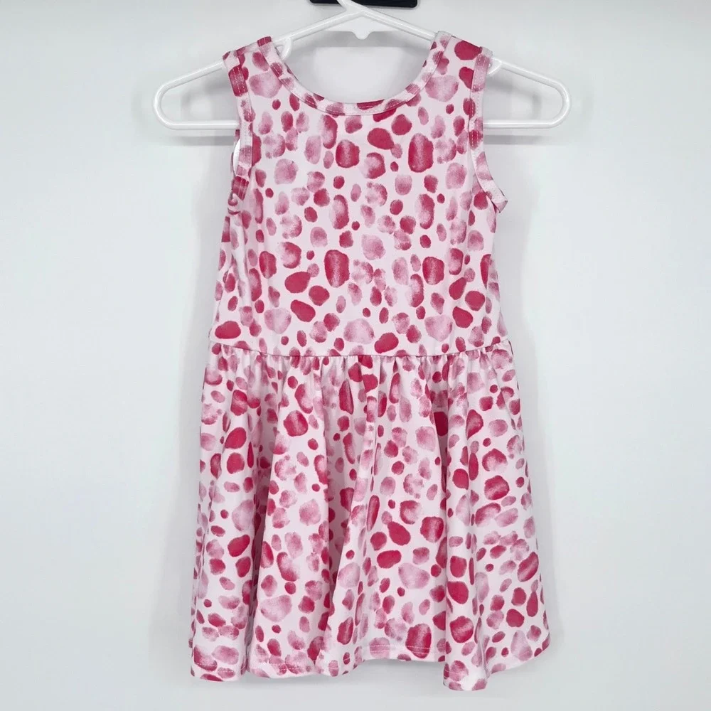 Dot Dot Smile Polka Dot Dress Girl 12-24M Pink Watercolor Spotted Stretch Summer